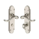 Heritage Brass Door Handle for Bathroom Savoy Design Satin Nickel finish - S620-SN - Choice Handles