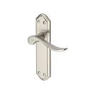 Heritage Brass Door Handle Lever Latch Sandown Design Satin Nickel finish - SAN1410-SN - Choice Handles