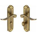 Heritage Brass Door Handle for Bathroom Sandown Design Antique finish - SAN1430-AT - Choice Handles