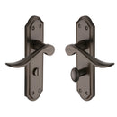 Heritage Brass Door Handle for Bathroom Sandown Design Matt Bronze finish - SAN1430-MB - Choice Handles