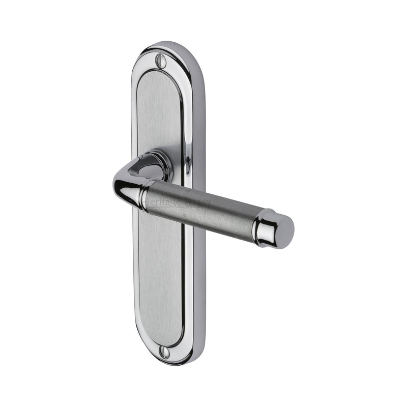 Heritage Brass Door Handle Lever Latch Saturn Design Apollo finish - SAT1010-AP - Choice Handles