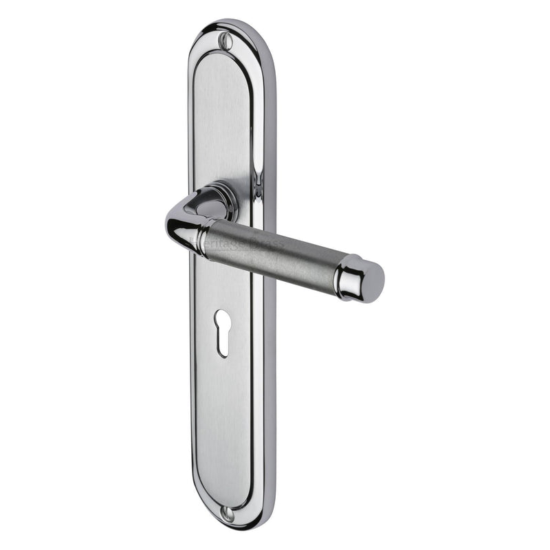 Heritage Brass Door Handle Lever Lock Saturn Long Design Apollo finish - SAT2000-AP - Choice Handles