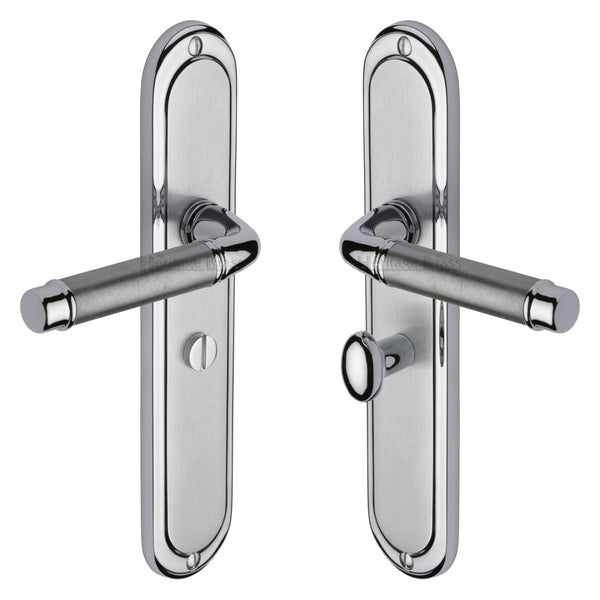 Heritage Brass Door Handle for Bathroom Saturn Long Design Apollo finish - SAT2030-AP - Choice Handles