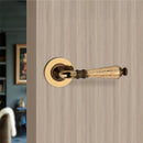 Spira Brass - Hammered Hazel Lever on Rose  - Aged Brass - SB1110AB - Choice Handles