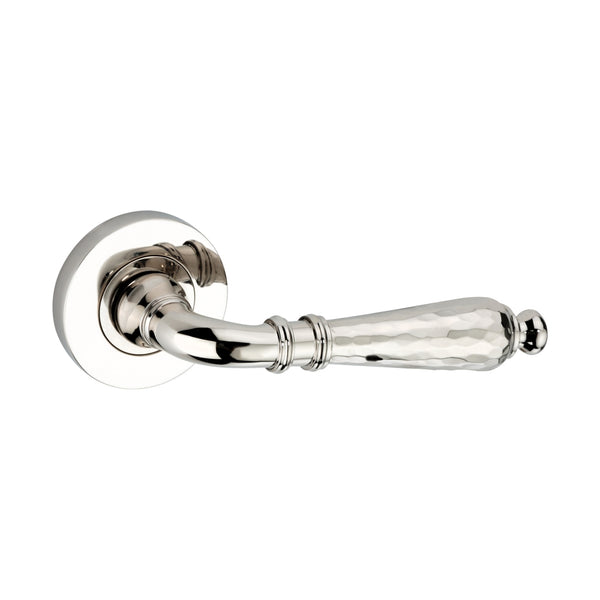 Spira Brass - Hammered Hazel Lever on Rose  - Polished Nickel - SB1110PN - Choice Handles