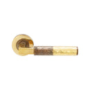 Spira Brass - Hammered Knurlmond Lever on Rose Aged Brass - SB1114AB - Choice Handles