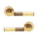 Spira Brass - Hammered Knurlmond Lever on Rose Aged Brass - SB1114AB - Choice Handles