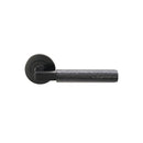 Spira Brass - Hammered Knurlmond Lever on Rose Matt Black - SB1114BLK - Choice Handles