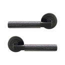 Spira Brass - Hammered Knurlmond Lever on Rose Matt Black - SB1114BLK - Choice Handles