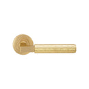 Spira Brass - Hammered Knurlmond Lever on Rose Satin Brass - SB1114SB - Choice Handles
