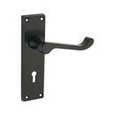 Spira Brass - Victorian Scroll Lock Lever Handle 150mm  - Matt Black - SB1402BLK - Choice Handles