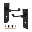 Spira Brass - Victorian Scroll Lock Lever Handle 150mm  - Matt Black - SB1402BLK - Choice Handles