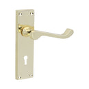 Spira Brass - Victorian Scroll Lock Lever Handle 150mm  - Polished Brass - SB1402PB - Choice Handles