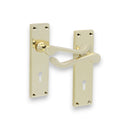 Spira Brass - Victorian Scroll Lock Lever Handle 150mm  - Polished Brass - SB1402PB - Choice Handles