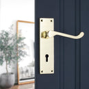 Spira Brass - Victorian Scroll Lock Lever Handle 150mm  - Polished Brass - SB1402PB - Choice Handles