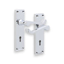 Spira Brass - Victorian Scroll Lock Lever Handle 150mm  - Polished Chrome - SB1402PC - Choice Handles