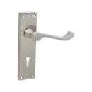 Spira Brass - Victorian Scroll Lock Lever Handle 150mm  - Satin Nickel - SB1402SN - Choice Handles