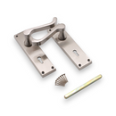 Spira Brass - Victorian Scroll Lock Lever Handle 150mm  - Satin Nickel - SB1402SN - Choice Handles