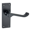 Spira Brass - Victorian Scroll Latch Lever Handle 115mm  - Matt Black - SB1403BLK - Choice Handles