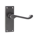 Spira Brass - Victorian Scroll Latch Lever Handle 115mm  - Matt Black - SB1403BLK - Choice Handles