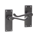 Spira Brass - Victorian Scroll Latch Lever Handle 115mm  - Matt Black - SB1403BLK - Choice Handles