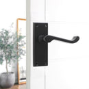 Spira Brass - Victorian Scroll Latch Lever Handle 115mm  - Matt Black - SB1403BLK - Choice Handles