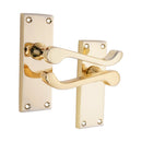 Spira Brass - Victorian Scroll Latch Lever Handle 115mm  - Polished Brass - SB1403PB - Choice Handles