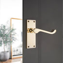 Spira Brass - Victorian Scroll Latch Lever Handle 115mm  - Polished Brass - SB1403PB - Choice Handles