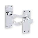 Spira Brass - Victorian Scroll Latch Lever Handle 115mm  - Polished Chrome - SB1403PC - Choice Handles