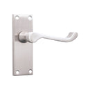 Spira Brass - Victorian Scroll Latch Lever Handle 115mm  - Satin Nickel - SB1403SN - Choice Handles