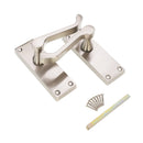 Spira Brass - Victorian Scroll Latch Lever Handle 115mm  - Satin Nickel - SB1403SN - Choice Handles