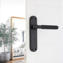 Spira Brass - Connaught Knurled Lever on Backplate Latch  - Matt Black - SB1404BLK - Choice Handles
