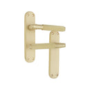 Spira Brass - Connaught Knurled Lever on Backplate Latch  - Satin Brass - SB1404SB - Choice Handles