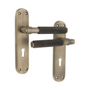 Spira Brass - Connaught Knurled Lever on Backplate Lock  - Matt Antique - SB1405MANT - Choice Handles