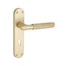 Spira Brass - Connaught Knurled Lever on Backplate Lock  - Satin Brass - SB1405SB - Choice Handles