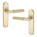 Spira Brass - Connaught Knurled Lever on Backplate Lock  - Satin Brass - SB1405SB - Choice Handles