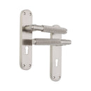 Spira Brass - Connaught Knurled Lever on Backplate Lock - Satin Nickel - SB1405SN - Choice Handles