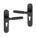 Spira Brass - Connaught Knurled Lever on Backplate Euro  - Matt Black - SB1406BLK - Choice Handles