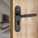 Spira Brass - Connaught Knurled Lever on Backplate Euro  - Matt Black - SB1406BLK - Choice Handles