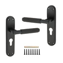 Spira Brass - Connaught Knurled Lever on Backplate Euro  - Matt Black - SB1406BLK - Choice Handles