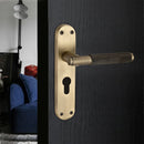 Spira Brass - Connaught Knurled Lever on Backplate Euro  - Matt Antique - SB1406MANT - Choice Handles