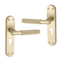 Spira Brass - Connaught Knurled Lever on Backplate Euro  - Satin Brass - SB1406SB - Choice Handles