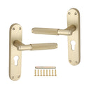 Spira Brass - Connaught Knurled Lever on Backplate Euro  - Satin Brass - SB1406SB - Choice Handles