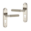 Spira Brass - Connaught Knurled Lever on Backplate Euro - Satin Nickel - SB1406SN - Choice Handles