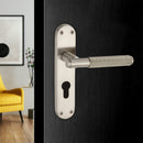 Spira Brass - Connaught Knurled Lever on Backplate Euro - Satin Nickel - SB1406SN - Choice Handles
