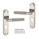 Spira Brass - Connaught Knurled Lever on Backplate Euro - Satin Nickel - SB1406SN - Choice Handles