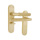 Spira Brass - Connaught Knurled Lever on Backplate Privacy  - Satin Brass - SB1407SB - Choice Handles