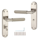 Spira Brass - Connaught Knurled Lever on Backplate Privacy - Satin Nickel - SB1407SN - Choice Handles