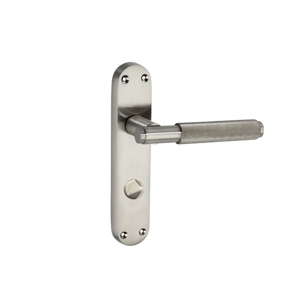 Spira Brass - Connaught Knurled Lever on Backplate Privacy - Satin Nickel - SB1407SN - Choice Handles