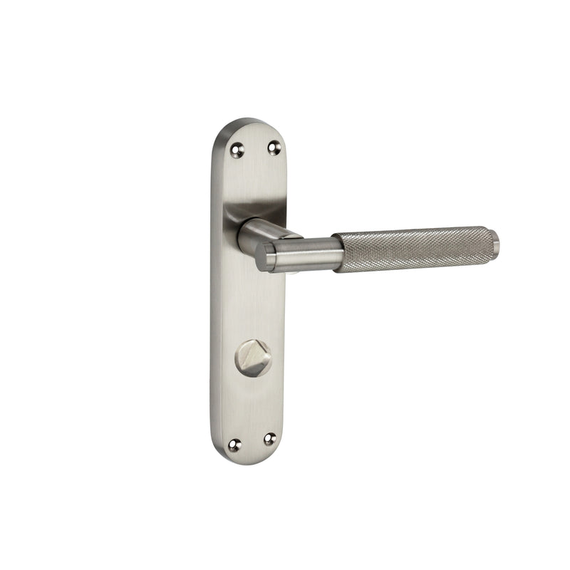 Spira Brass - Connaught Knurled Lever on Backplate Privacy - Satin Nickel - SB1407SN - Choice Handles